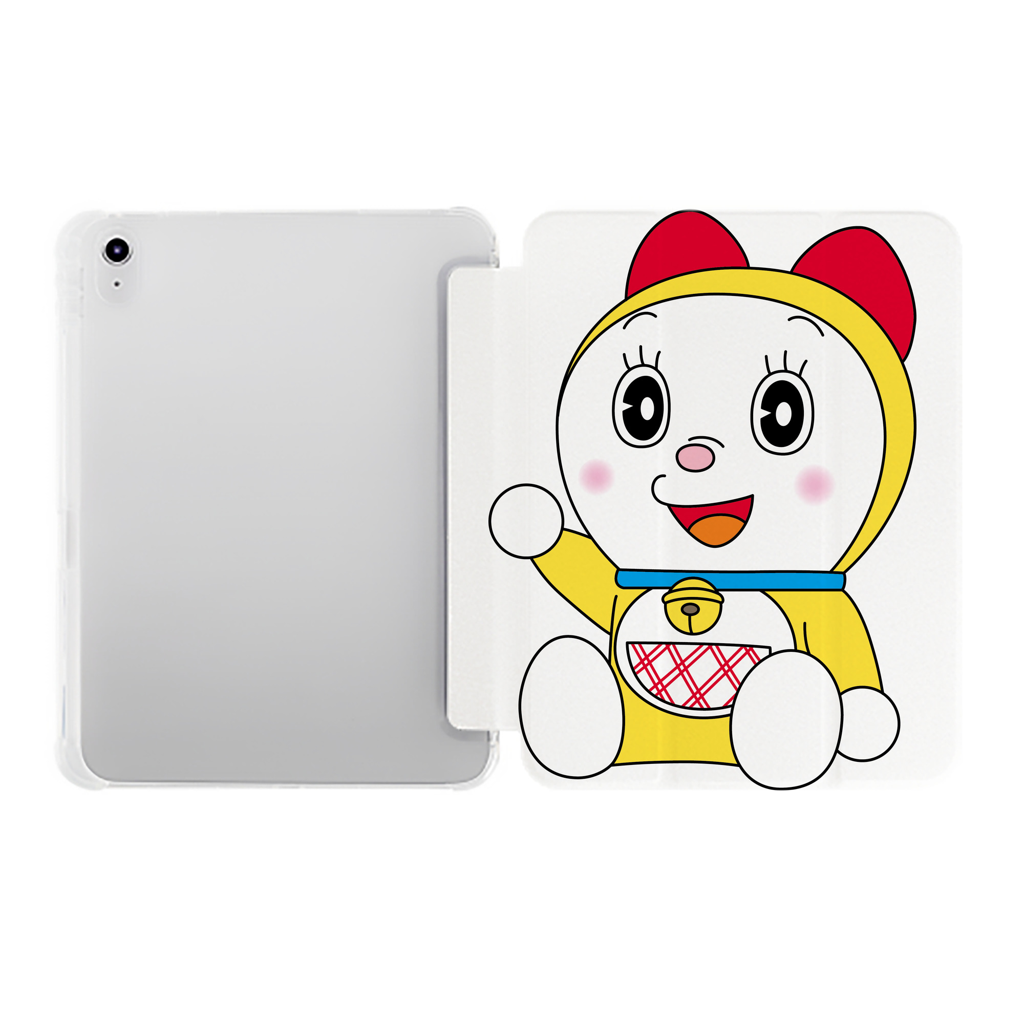 （画像用） ドラえもん ドラミ Doraemon Dorami IPad ケース ペン収納付き 三つ折りスタンド PUレザー×シリコン 対応機種9.5/10.5/10.9インチ